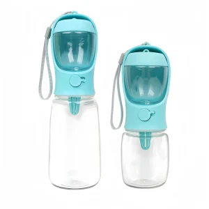 Portable Pet Water Bottle with Food Storage & Feeder Bowl