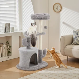 JHK 33" Multi-Level Cat Tree with Sisal Scratching Post