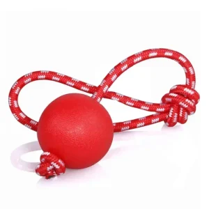 Durable High-Bounce Rubber Dog Ball with Rope