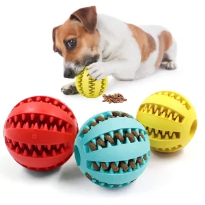 Rubber Dog Toy Balls & Treat Dispenser